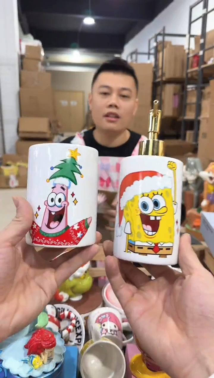 瓷片原盒海绵宝宝洗漱套装