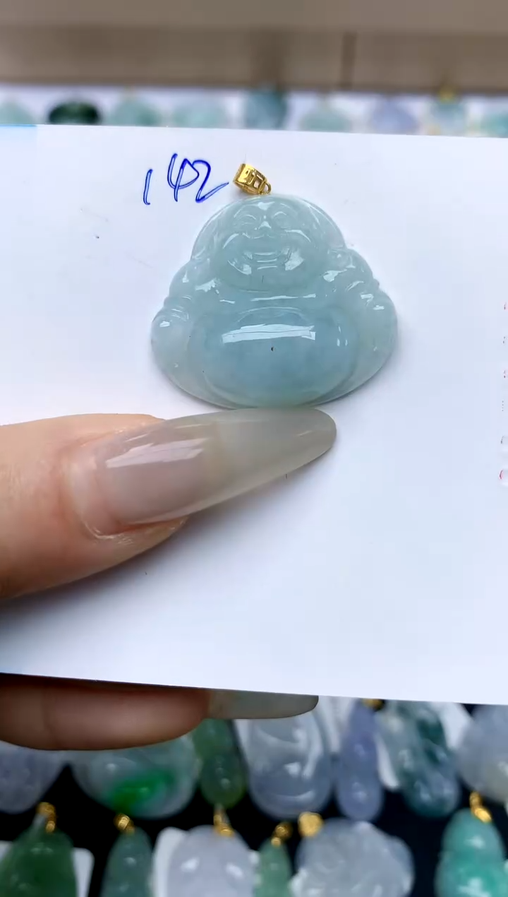 【闪购商品】翡翠颈饰18K金镶嵌天然A货翡翠