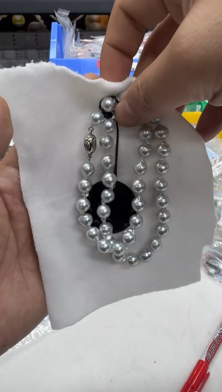 【闪购商品】海水珍珠项链银S925镶嵌8-9mm 真多麻