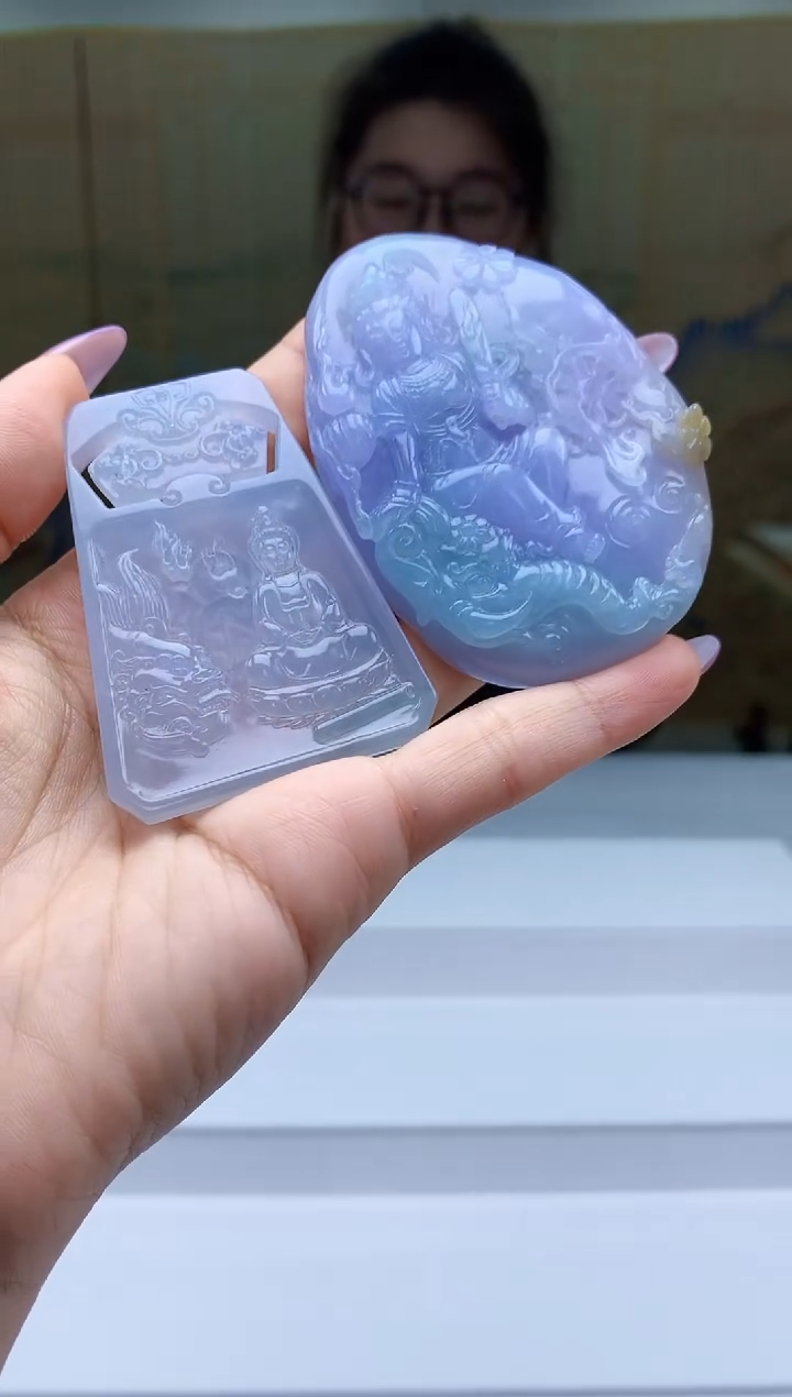 【闪购商品】定制翡翠未镶嵌5156ty-毛货挂件两件175