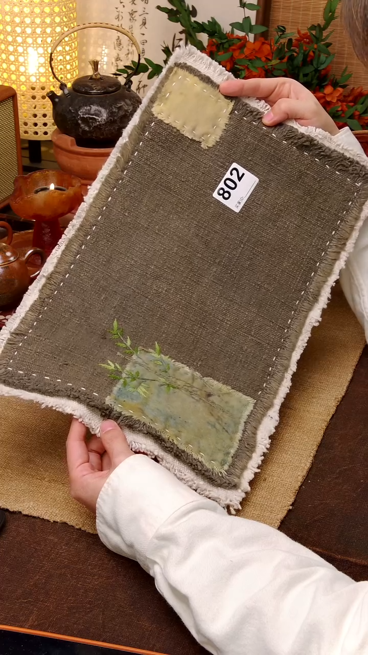 翠Cici手作刺子绣柿染壶垫杯垫-802，40*25
