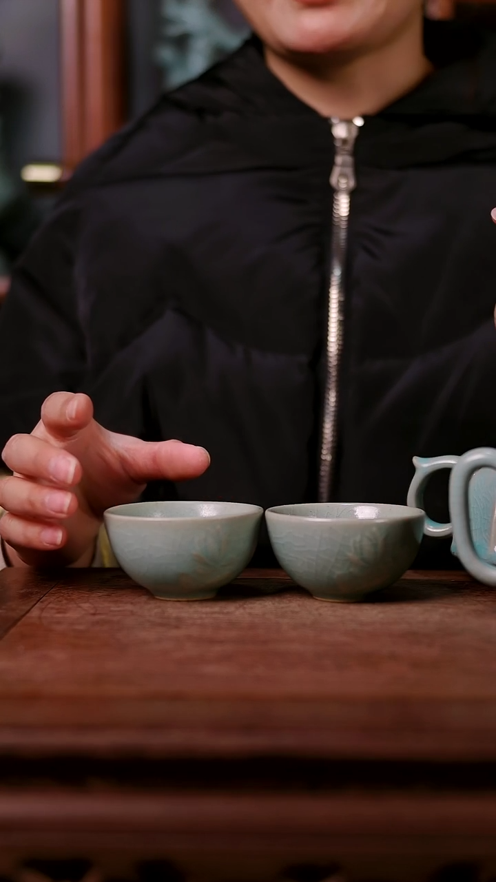 杯子陶青霁汝窑仿古釉  微微瑕