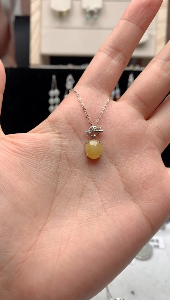 【闪购商品】翡翠项链银S925镶嵌3号