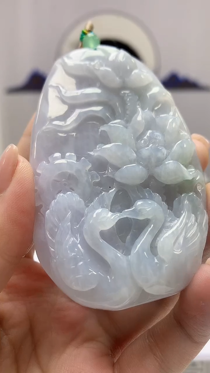 【闪购商品】定制翡翠未镶嵌4812ms-毛货123花鸟