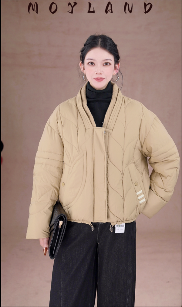 QH I 初冬时尚休闲立领轻奢短款保暖菱格羽绒服  51040