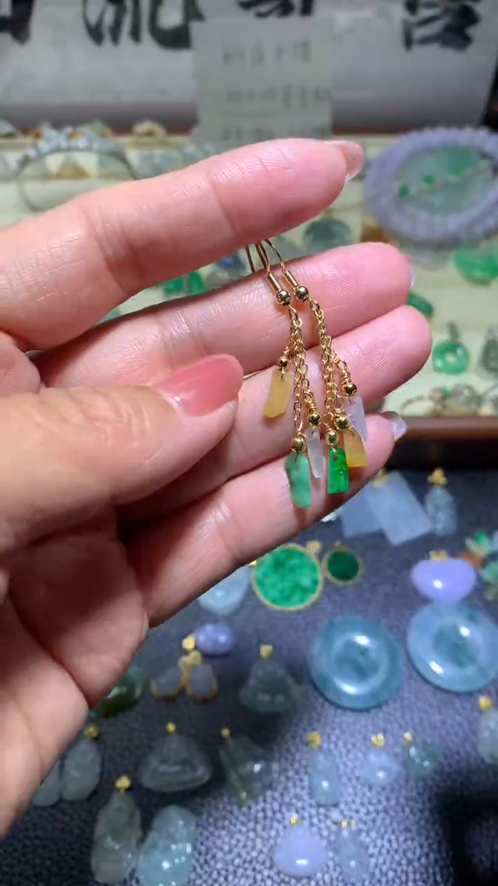 【闪购商品】翡翠颈饰银S925镶嵌079翡翠耳饰