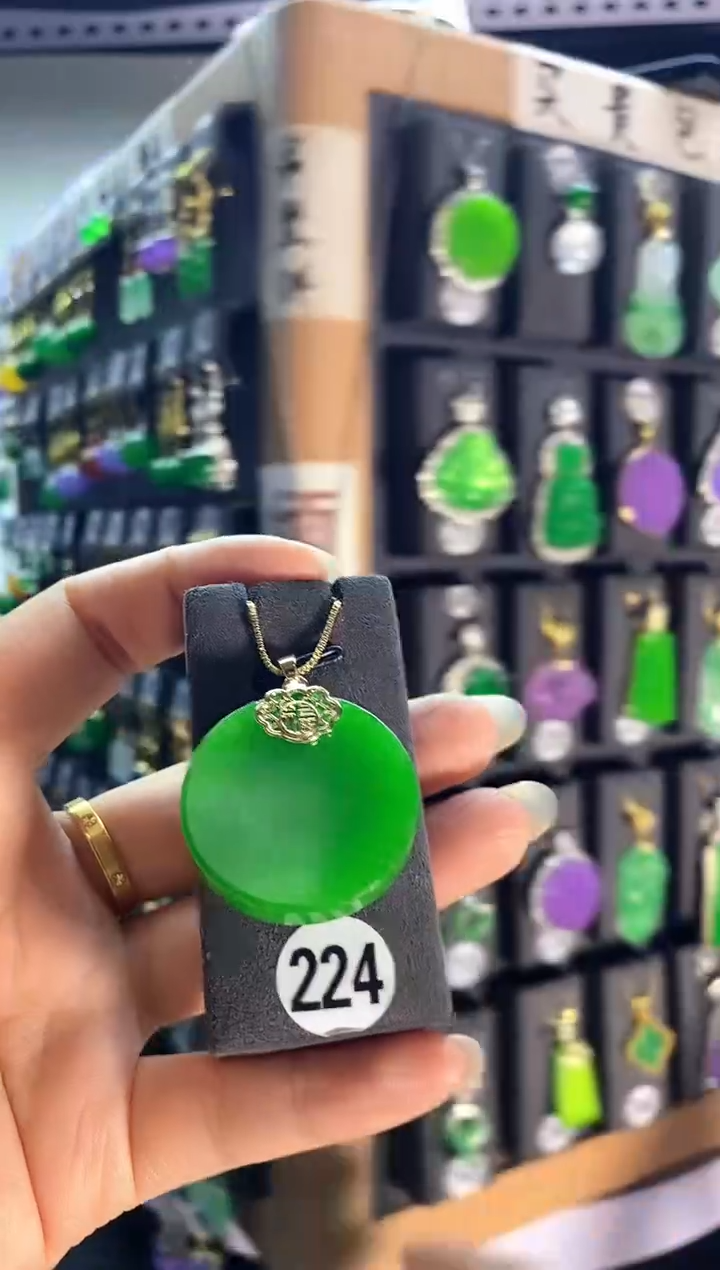 翡翠银S925镶嵌颈饰224.......