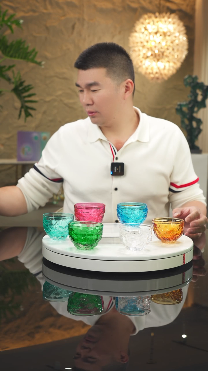 【闪购商品】瓷片设计款茶杯一套六只(拍五发六)