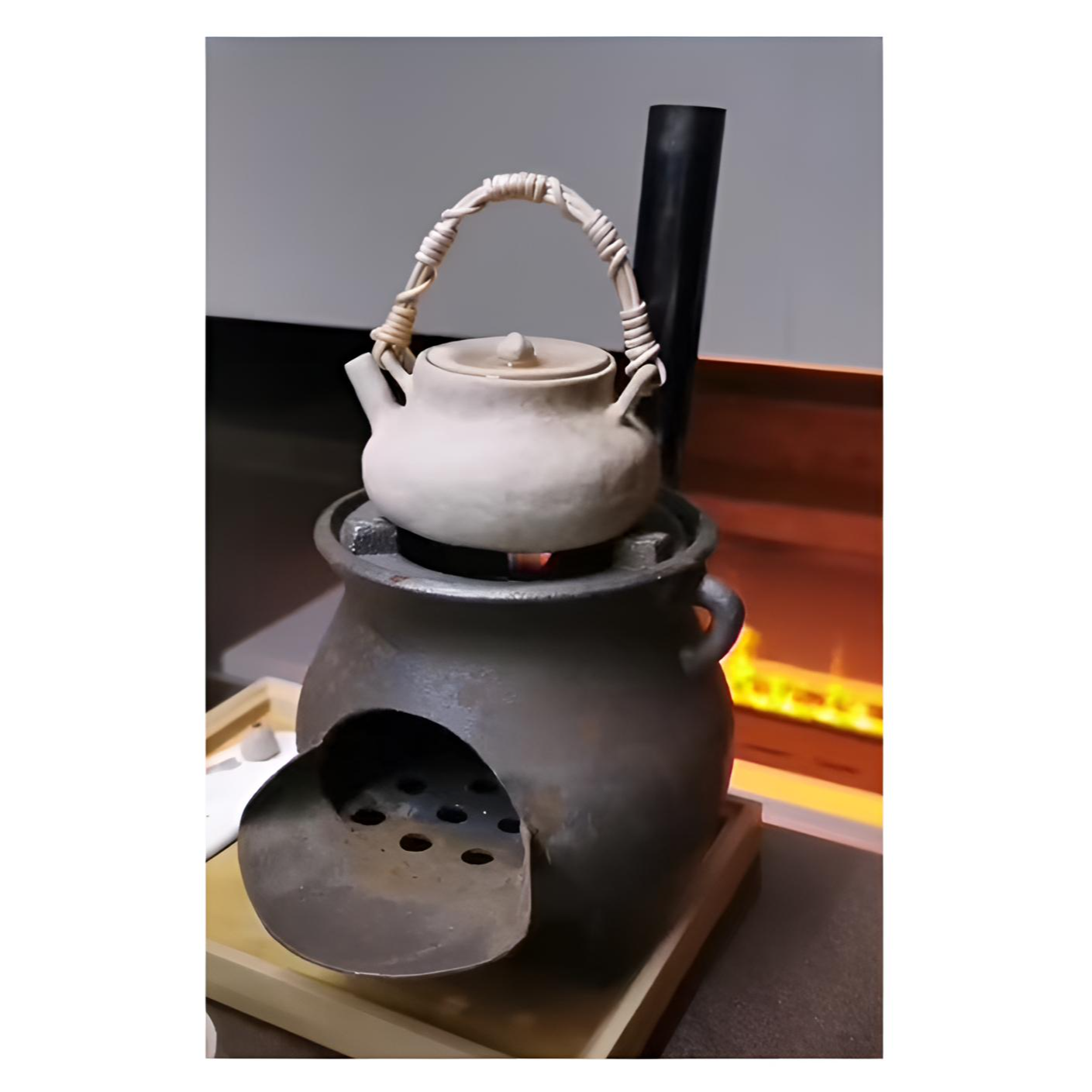 手工乌金煮茗炉-侘寂自然中式复古个性创意手工烧水铸铁煮水