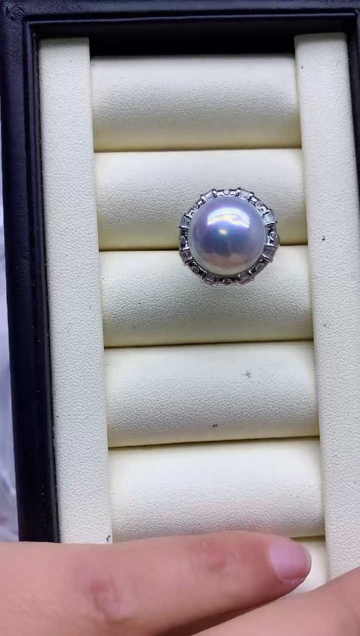 【闪购商品】淡水珍珠戒指银S925镶嵌淡水珍珠戒指