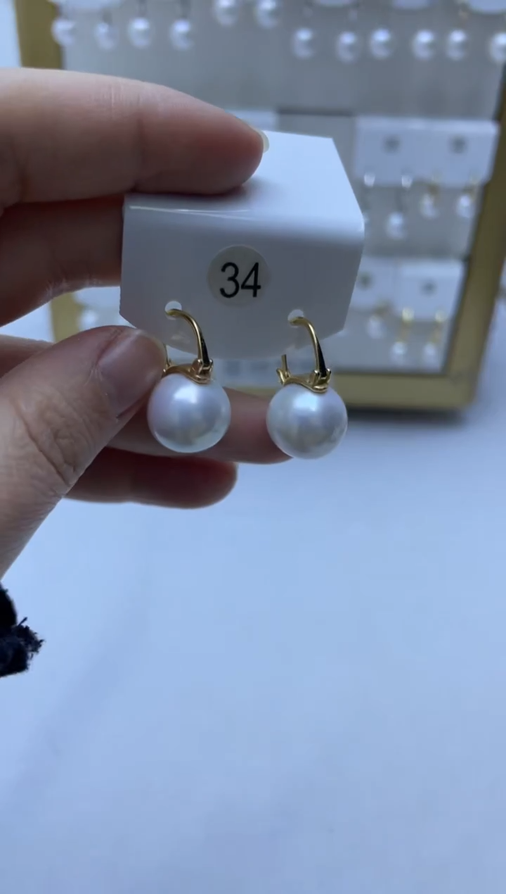 银S925镶嵌耳饰淡水珍珠34