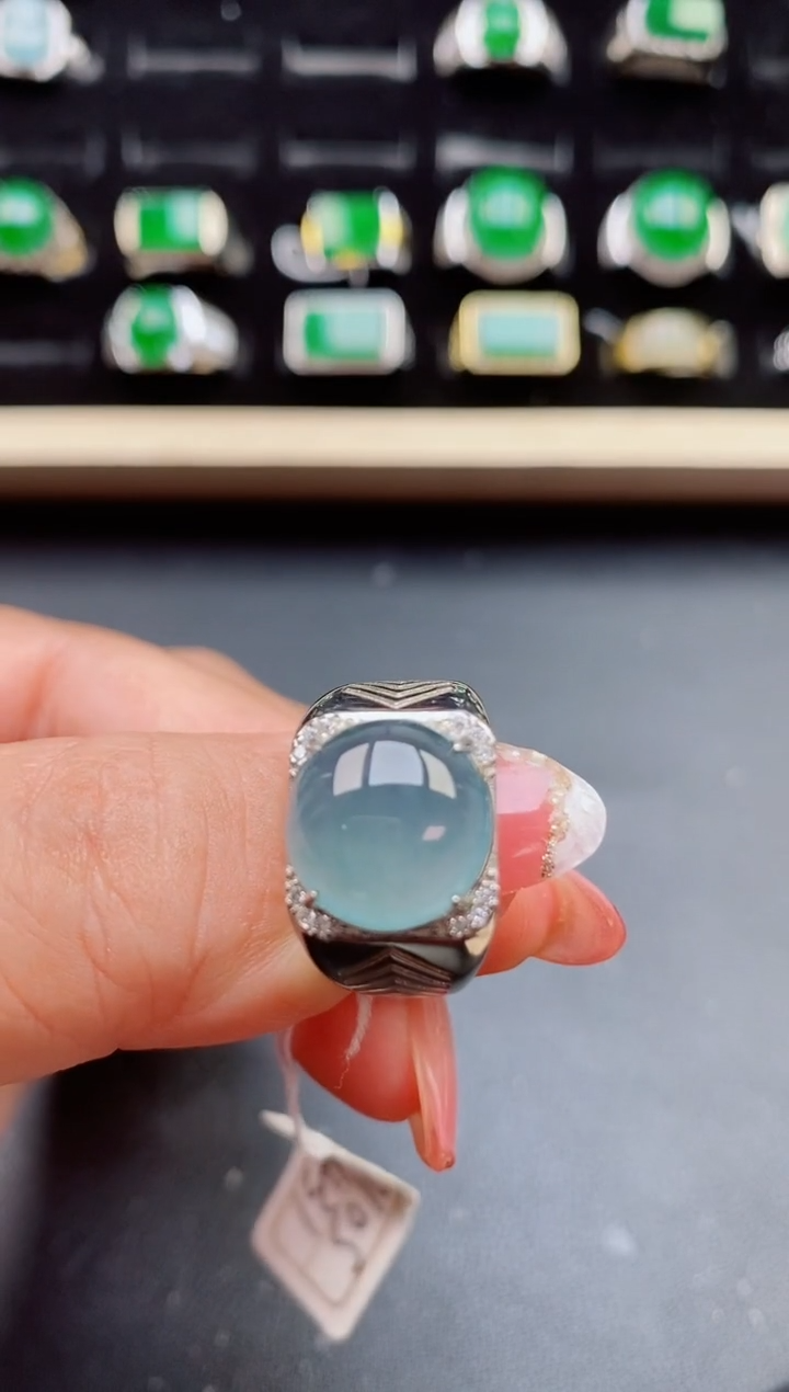 【闪购商品】翡翠戒指银S925镶嵌12121