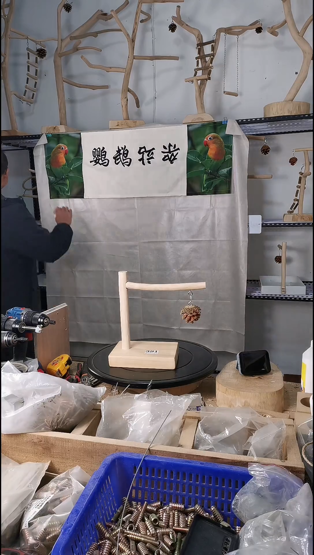 用****活鹦鹉站枝站架编号391