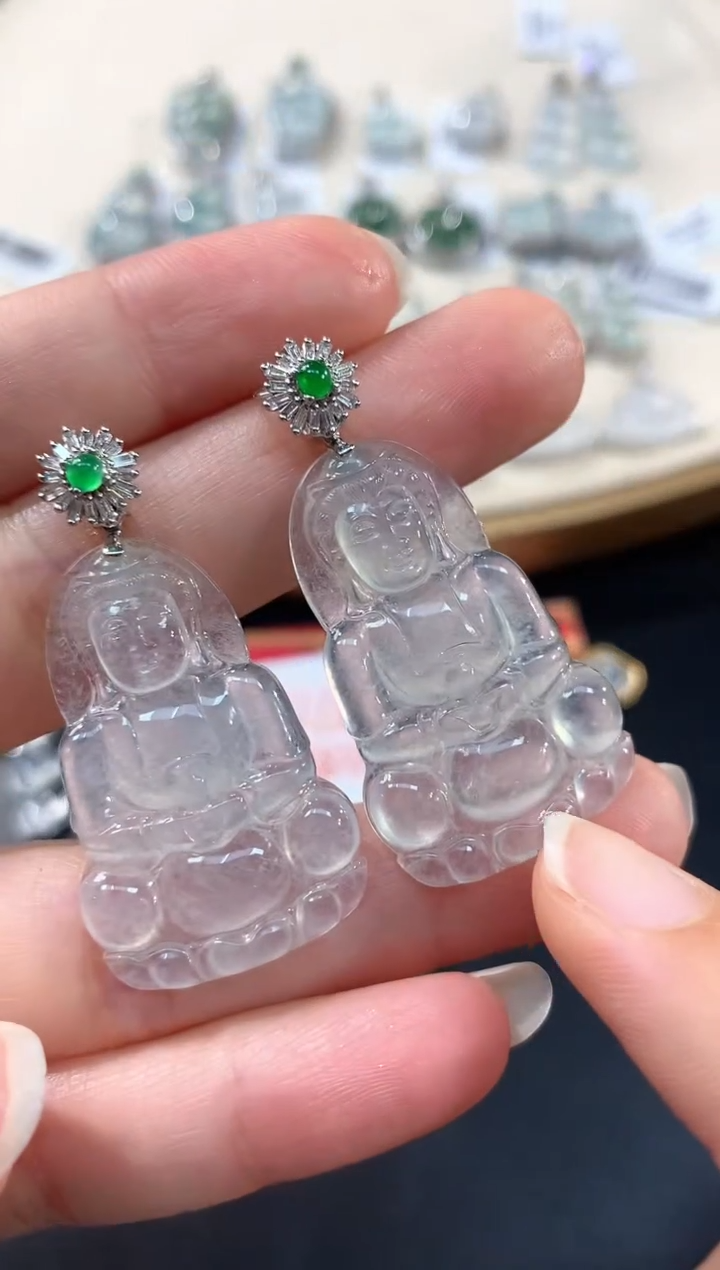 翡翠18K金镶嵌吊坠(不含链)A57|多样性发其一|3800