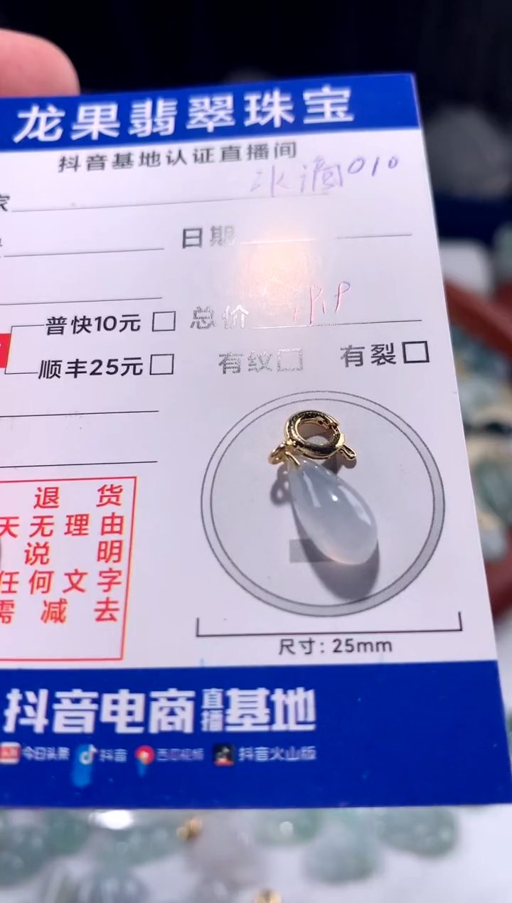 【闪购商品】翡翠颈饰未镶嵌冰胶水滴010