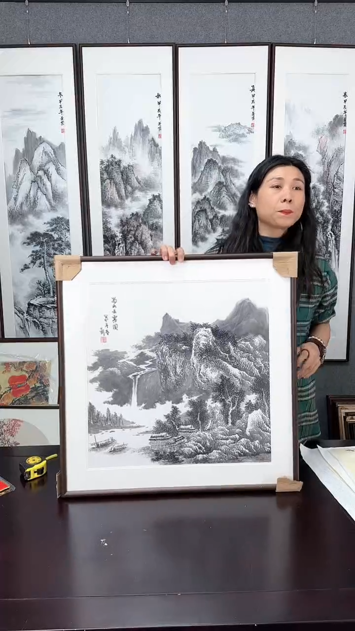 【闪购商品】国画山水实木装裱