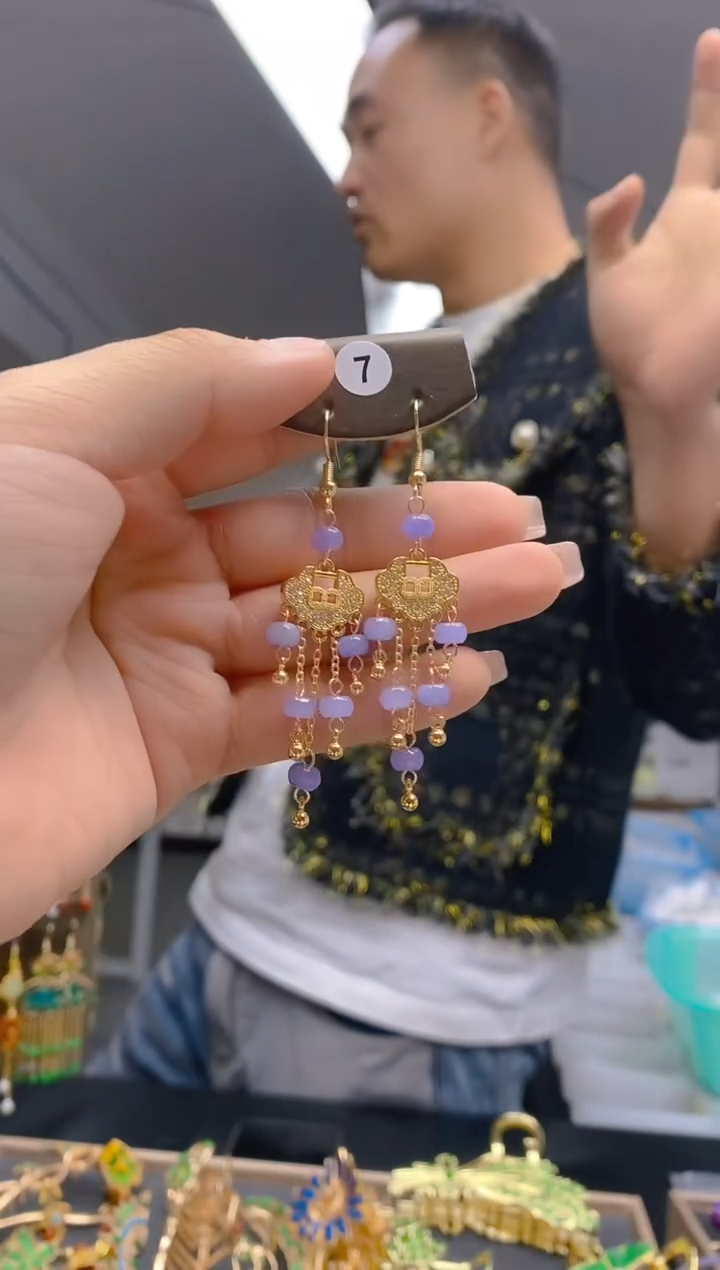 【闪购商品】翡翠耳饰合金413翡翠耳钩