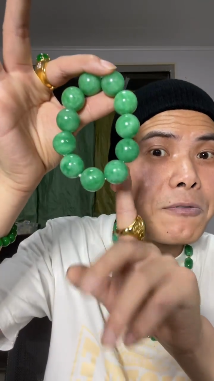 未镶嵌手串翡翠【伍氏甄选】缅甸料2.0飘花手串