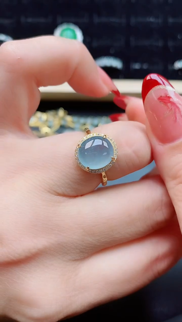 【闪购商品】翡翠戒指银S925镶嵌12121