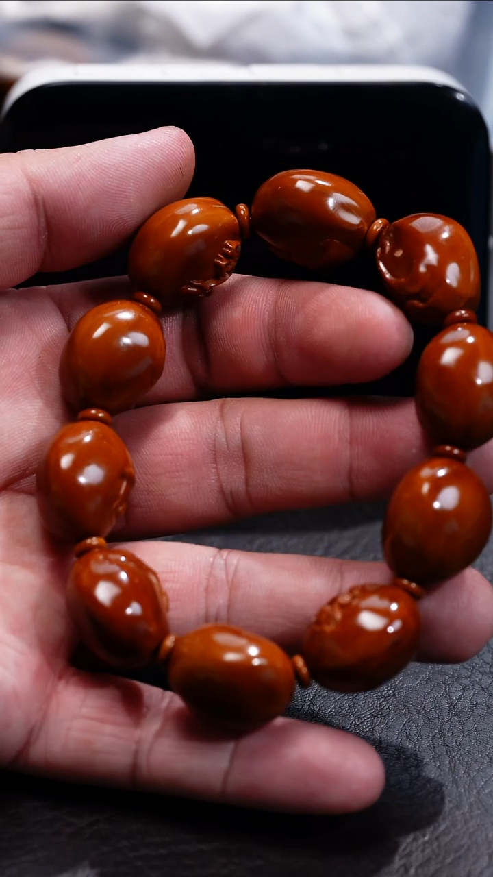 手串/手链橄榄核简*?苏工核雕