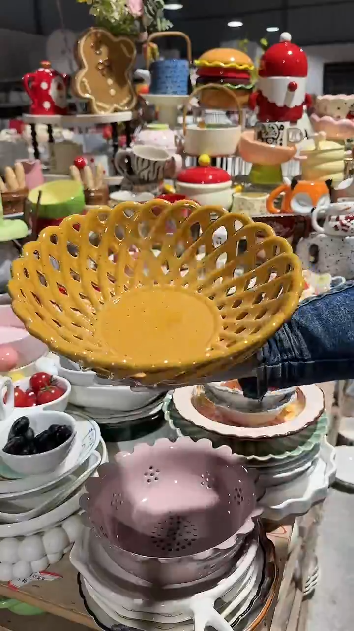 陶瓷10英寸大号果篮 微瑕凑满20元包邮