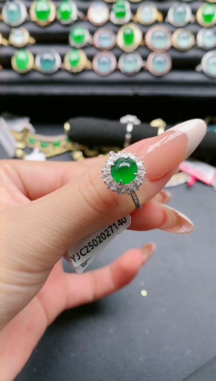 【闪购商品】翡翠戒指银S925镶嵌1111111