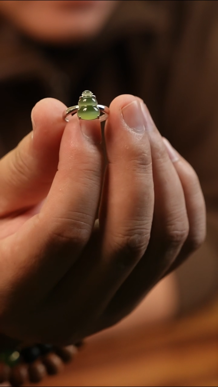 银S925镶嵌戒指和田玉戒指YJ5121901