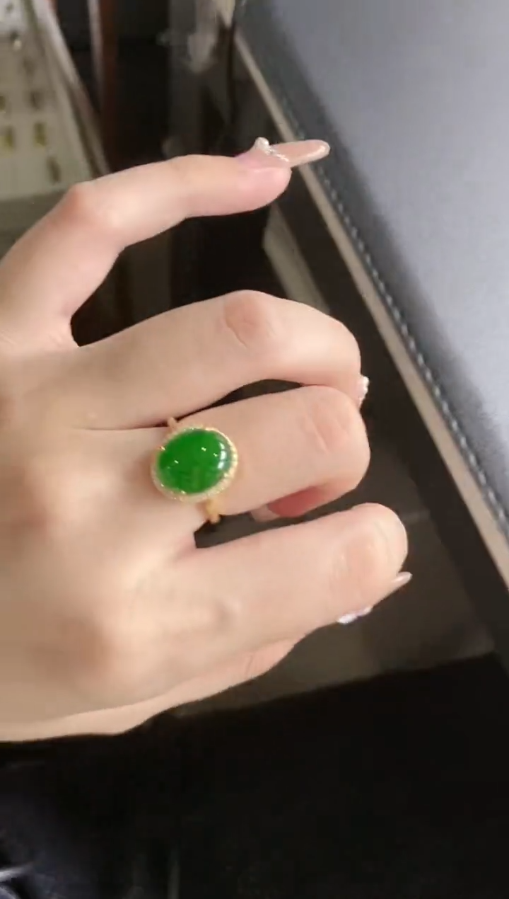 【闪购商品】翡翠戒指银S925镶嵌51511