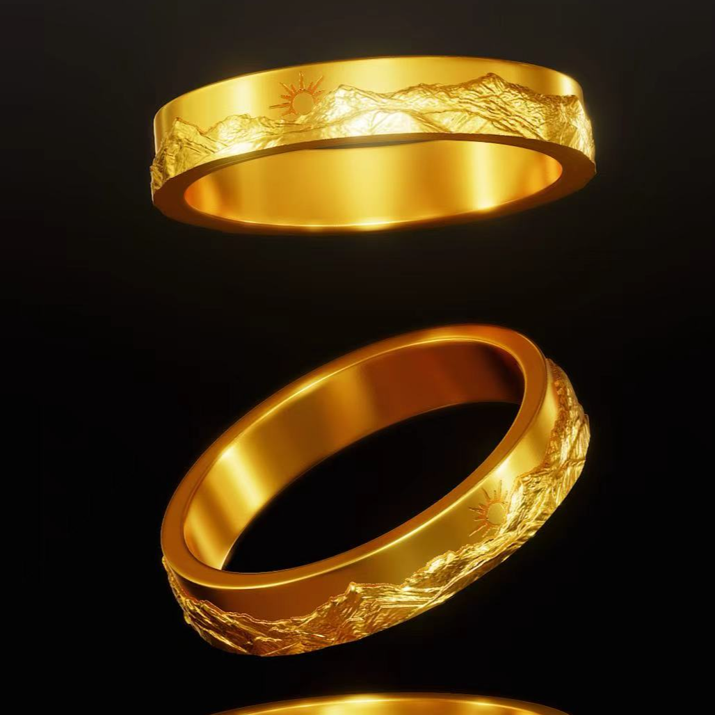 LBJ250723201煊焱工作室联名日照金山戒指石膏模具首饰打金模具