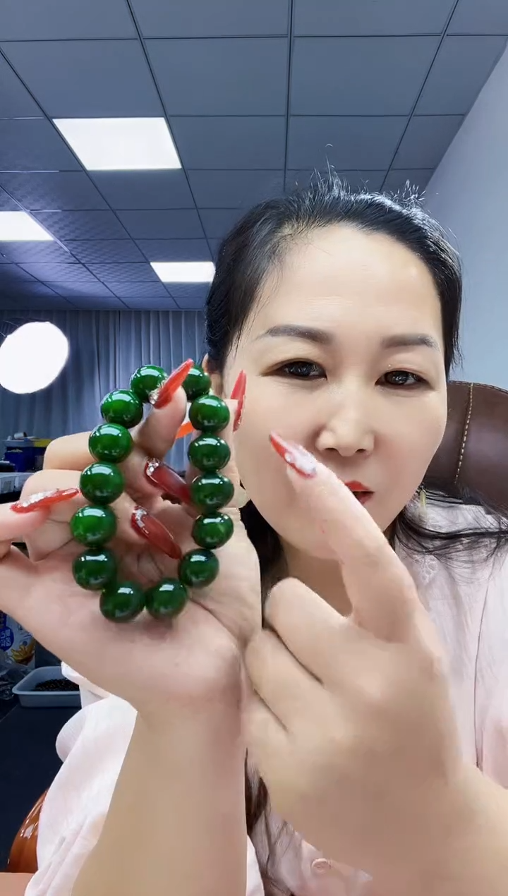 手串未镶嵌和田玉纯天然和田玉俄7碧红皮油绿16