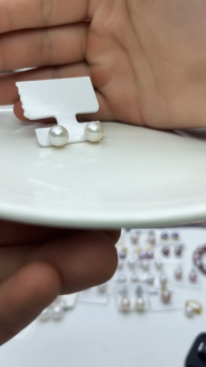 未镶嵌耳饰淡水珍珠白色系耳饰