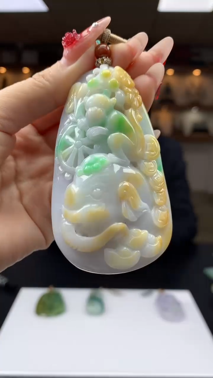 【闪购商品】定制翡翠未镶嵌1087ry-毛货挂件3