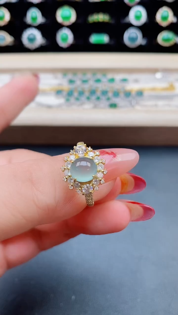 【闪购商品】翡翠戒指银S925镶嵌5080550