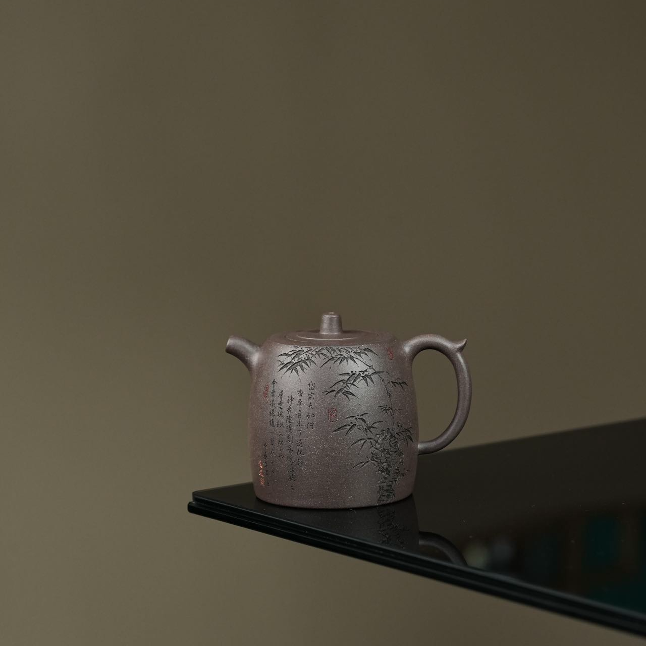 【央广非遗】乘风阁原创.天青泥【望岳】井栏紫砂茶壶.180cc