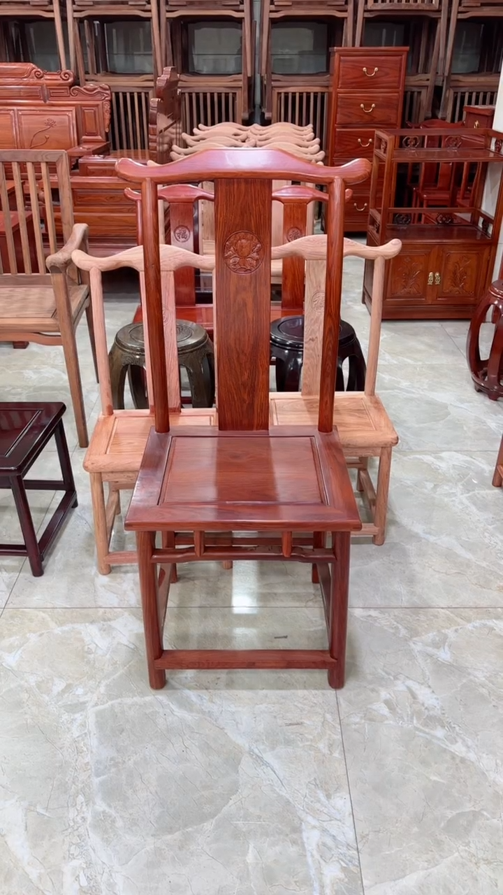 【闪购商品】花梨木类成套家具刺猬紫檀餐椅一对