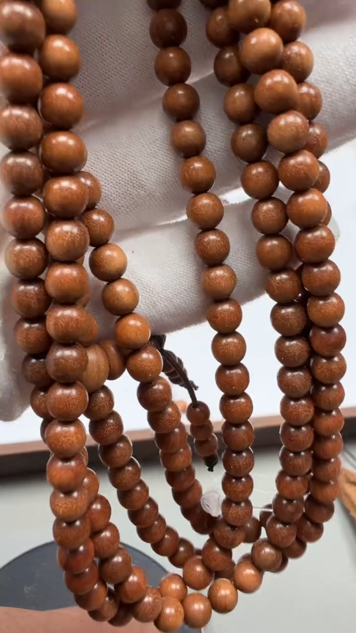 檀香木手串/手链四剖料0.5/108颗黑肉沉水