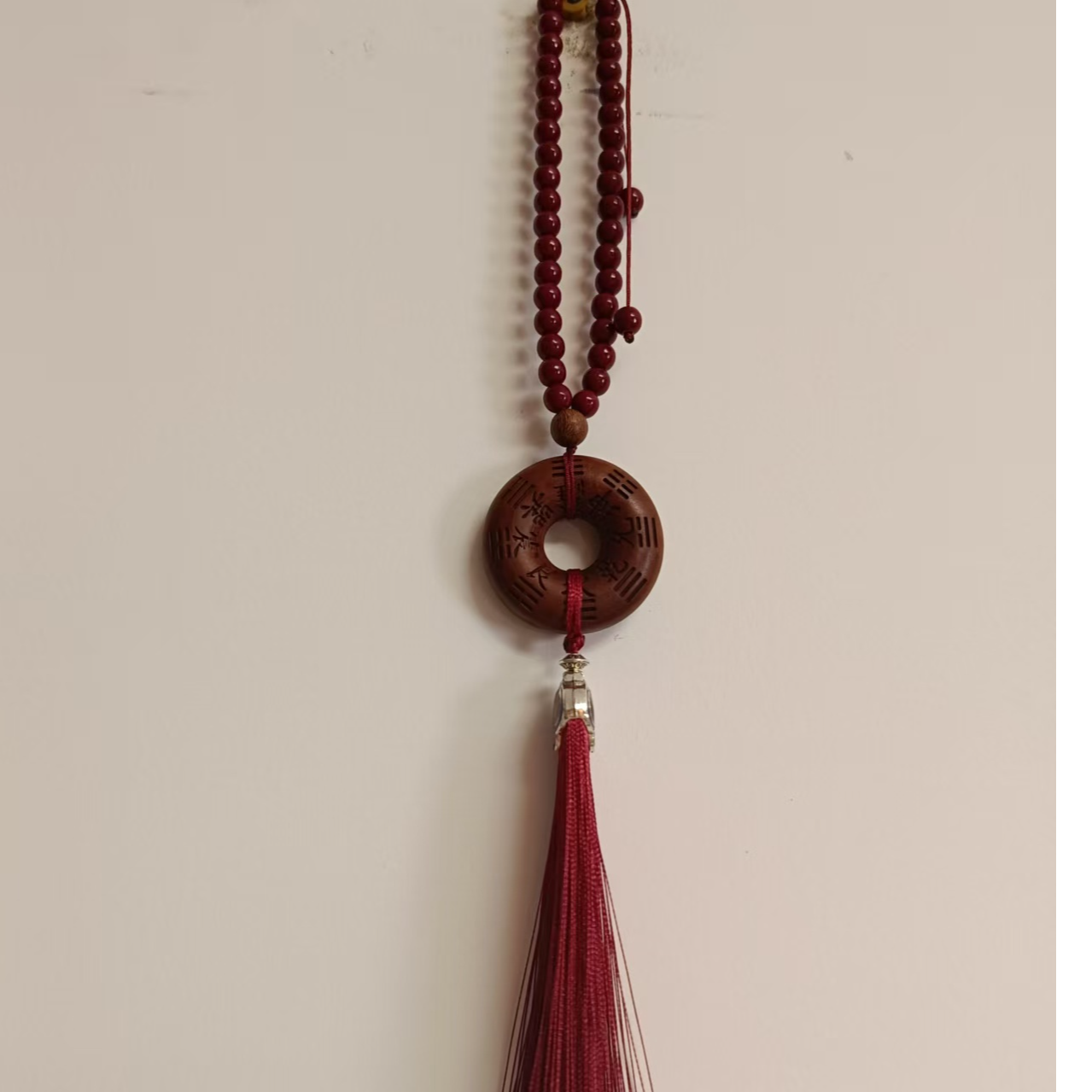 手工原创—山鬼枣木平安扣吉祥挂饰