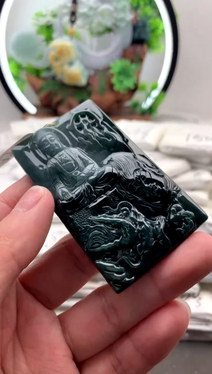 【闪购商品】翡翠颈饰未镶嵌阿弥陀佛【品质一般能接受再拍】