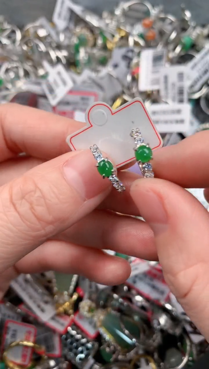 银S925镶嵌戒指翡翠9                   3