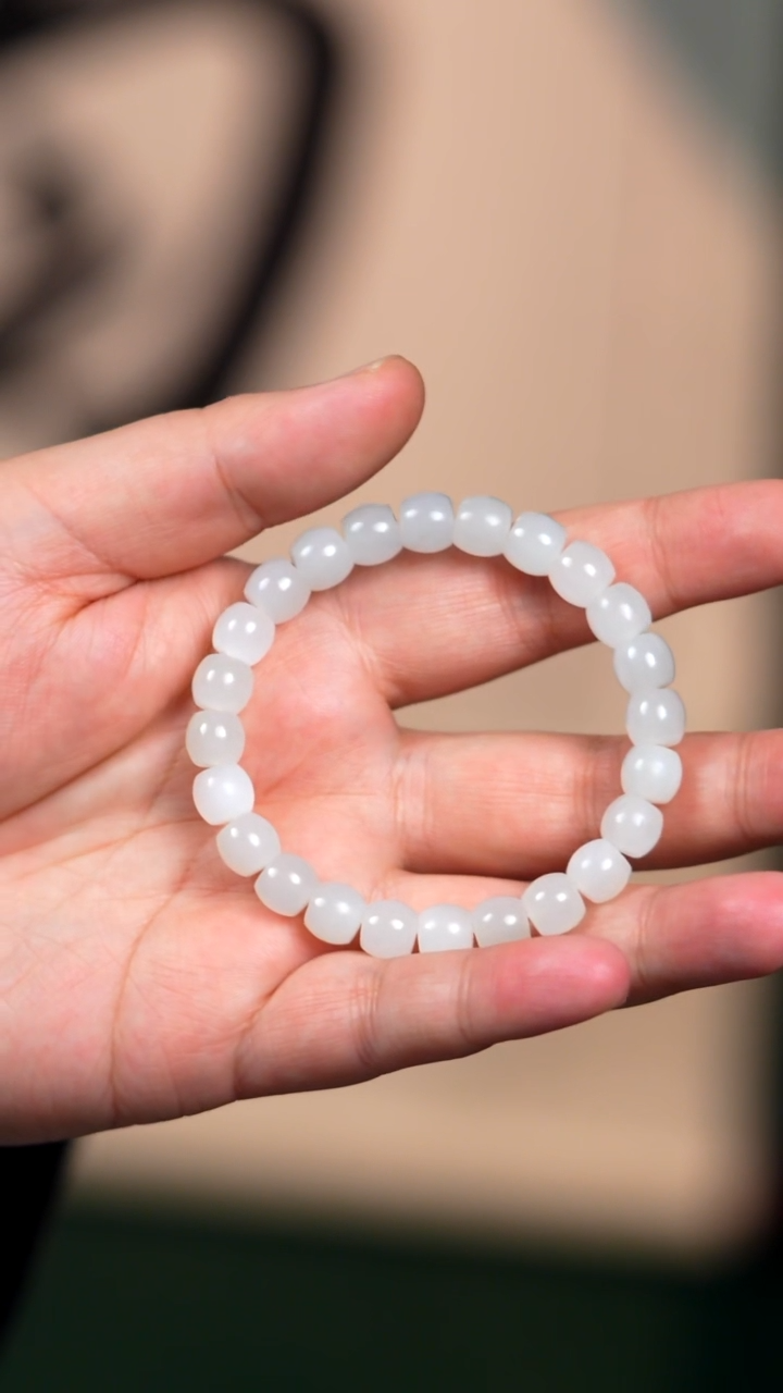 未镶嵌手链和田玉9mm于田起光转猫