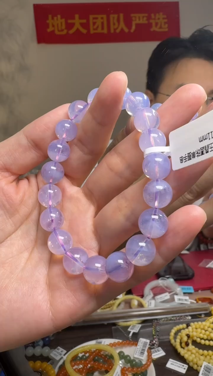 未镶嵌手链水晶约11mm紫玉晶圆珠单圈手串