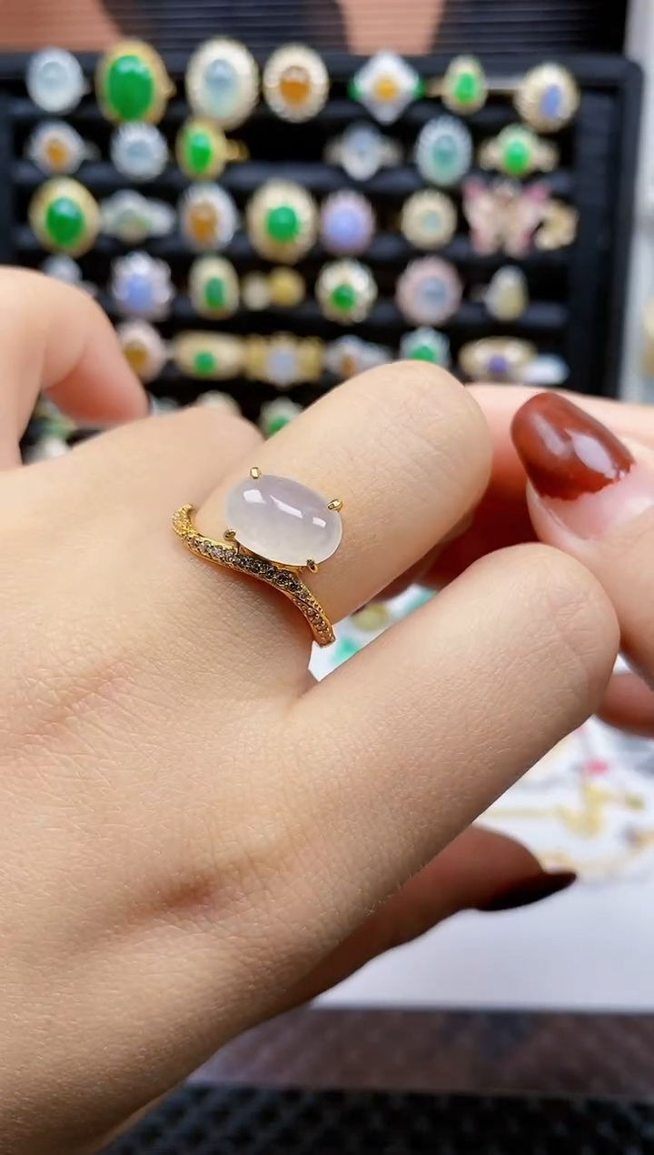 银S925镶嵌戒指翡翠227