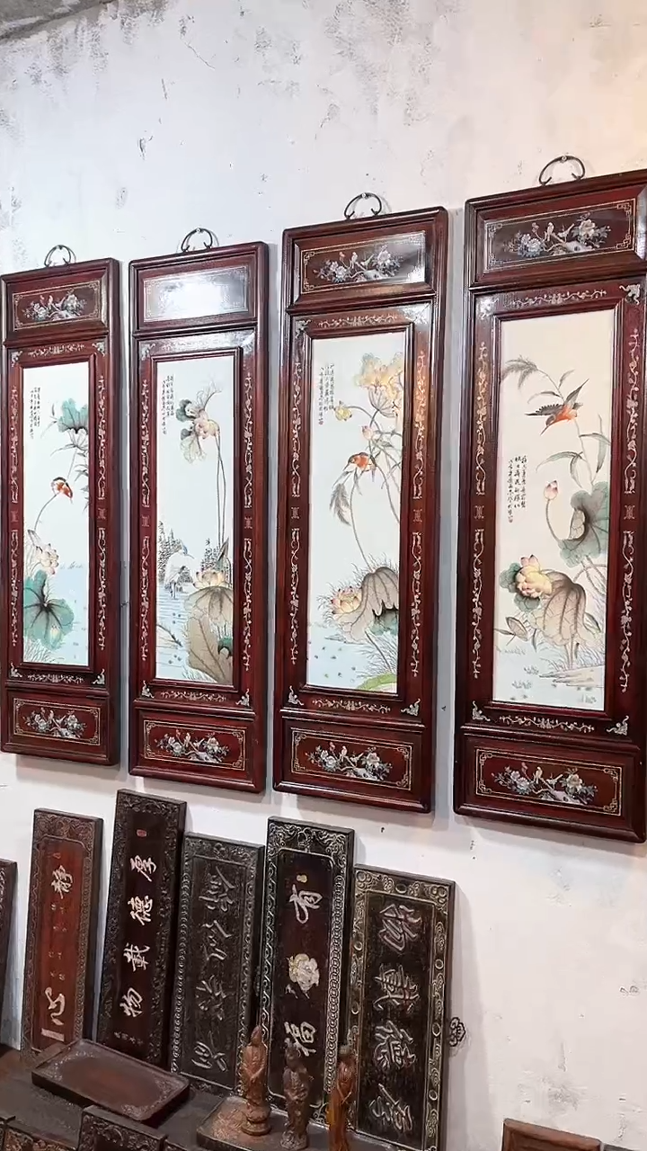 【闪购商品】瓷片瓷版一米2高四条屏风8889889