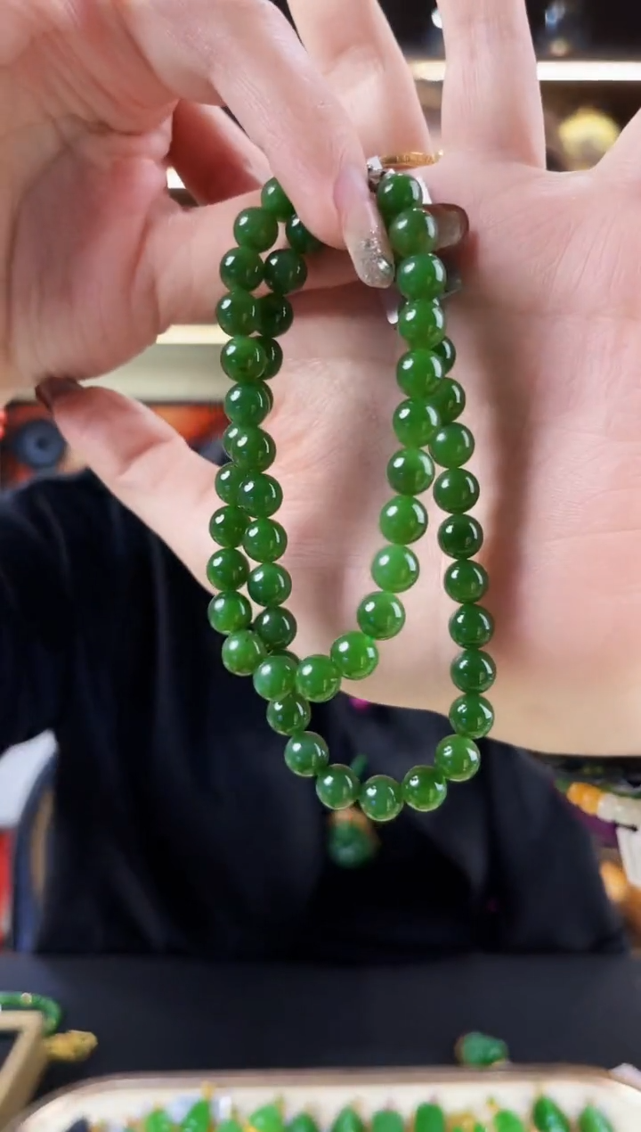 【闪购商品】和田玉·未镶嵌圆珠珠链 多样性发一件