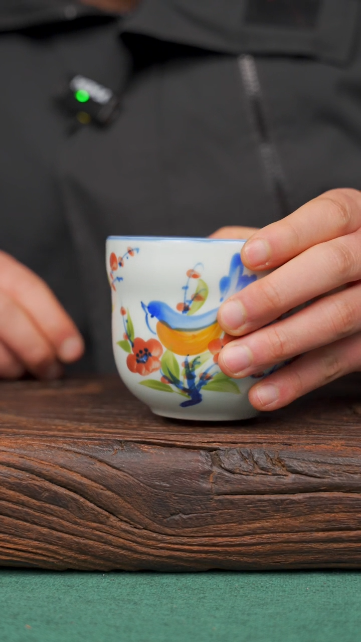 【闪购商品】瓷片85景德镇杯釉下手工手绘瓷器