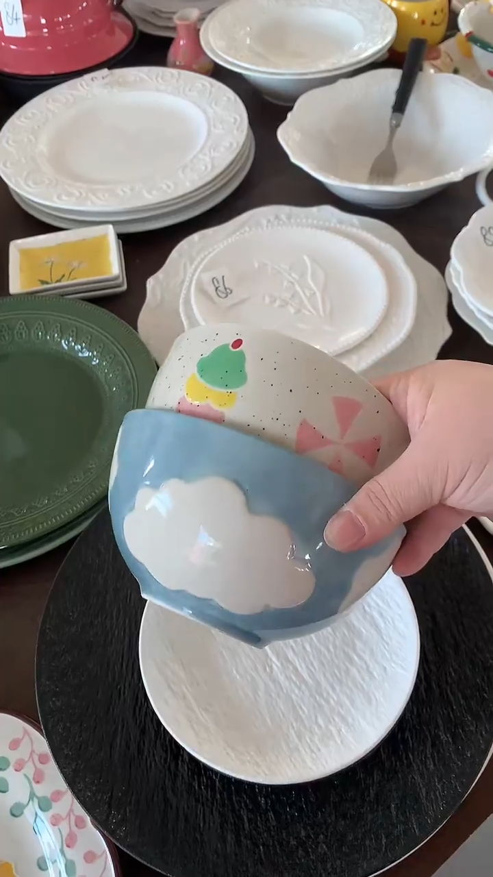 陶瓷微瑕5.25寸面碗2个