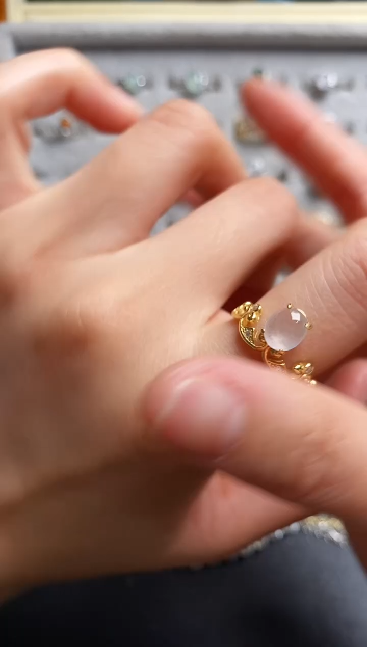 翡翠戒指银S925镶嵌55555555+9