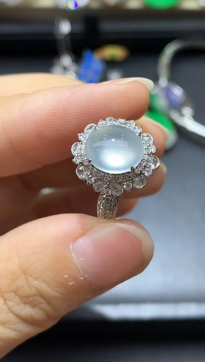 18K金镶嵌戒指翡翠713-中国好珍宝