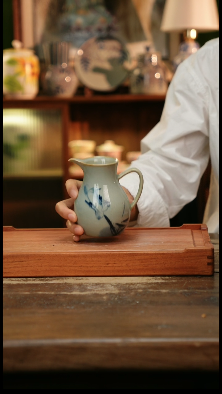 摆件景德镇纯手工釉下彩精品茶具