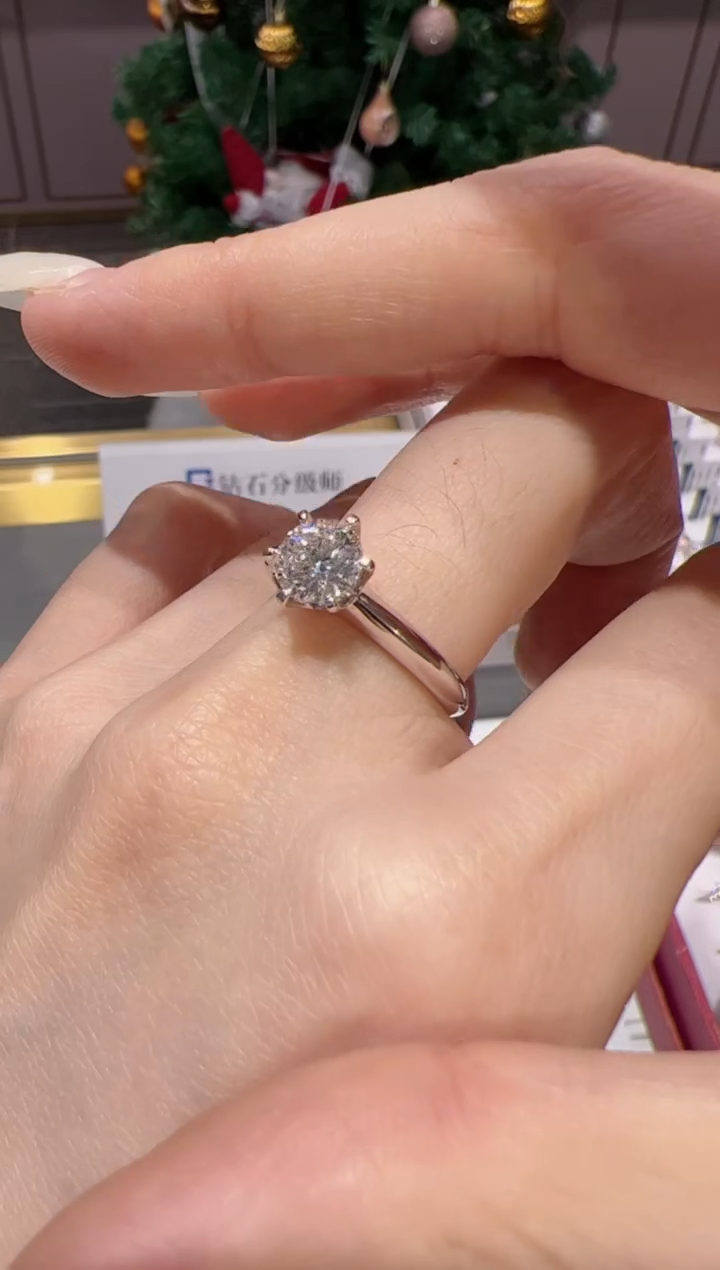 【闪购商品】实验室培育钻石18K金镶嵌T6@@11-16圈，拍下备注圈口